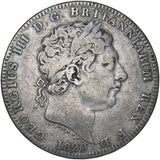 1820 LX Crown - George III British Silver Coin - Nice