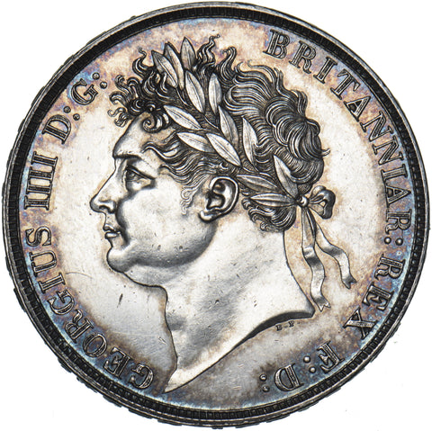 1821 Crown - George IV British Silver Coin - Very Nice