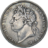 1822 TERTIO Crown - George IV British Silver Coin - Nice