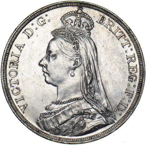 1887 Crown - Victoria British Silver Coin - Very Nice