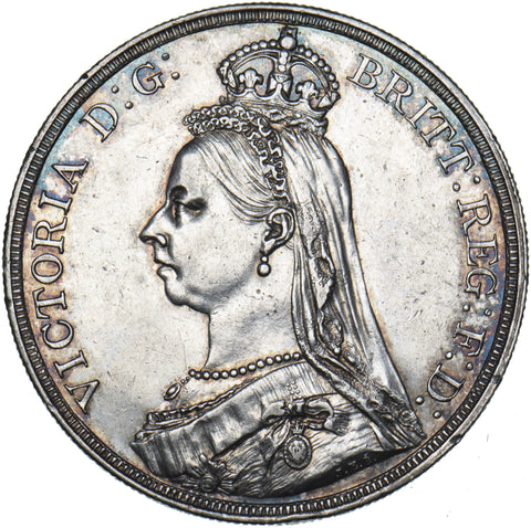 1887 Crown - Victoria British Silver Coin - Nice