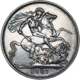1887 Crown - Victoria British Silver Coin - Nice