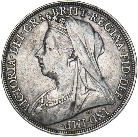 1897 LXI Crown - Victoria British Silver Coin - Nice