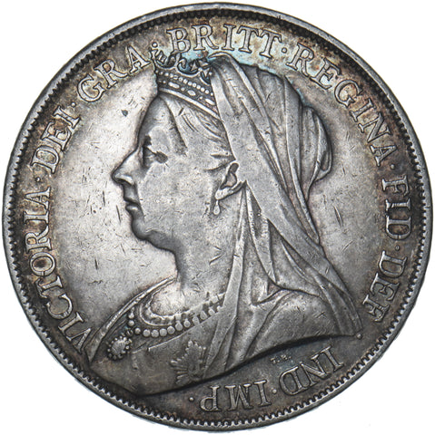1899 LXIII Crown - Victoria British Silver Coin - Nice