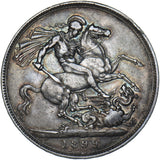 1899 LXIII Crown - Victoria British Silver Coin - Nice