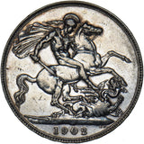 1902 Crown - Edward VII British Silver Coin - Nice