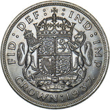 1937 Crown - George VI British Silver Coin - Superb