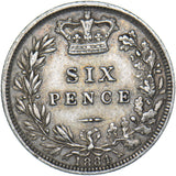 1884 Sixpence - Victoria British Silver Coin - Nice