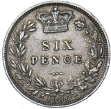 1886 Sixpence - Victoria British Silver Coin - Nice