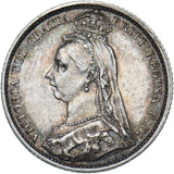 1887 Sixpence - Victoria British Silver Coin - Nice