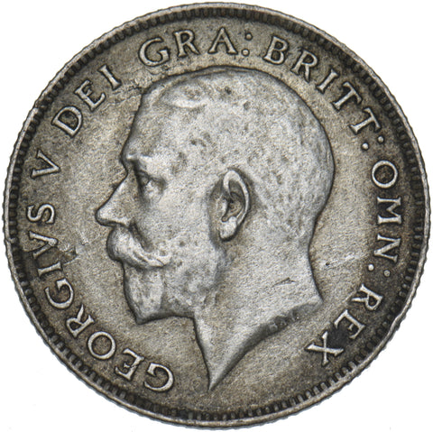 1921 Sixpence - George V British Silver Coin - Nice