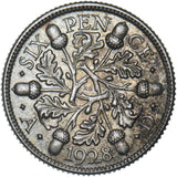 1928 Sixpence - George V British Silver Coin - Very Nice