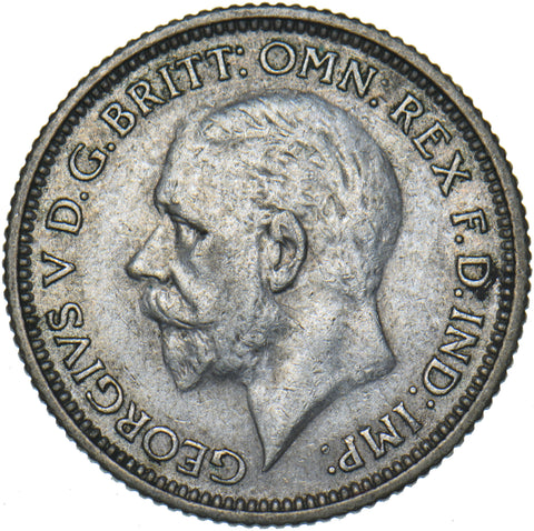 1929 Sixpence - George V British Silver Coin - Very Nice