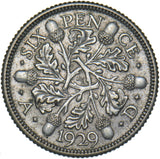 1929 Sixpence - George V British Silver Coin - Very Nice