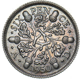 1930 Sixpence - George V British Silver Coin - Very Nice