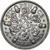 1931 Sixpence - George V British Silver Coin - Very Nice