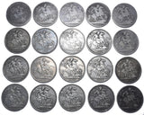 1820 - 1900 Crowns Lot (20 Coins) - British Silver Coins