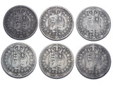 1887 - 1892 Halfcrowns Lot (6 Coins) - Victoria British Silver Coins - Date Run
