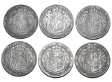 1902 - 1910 Halfcrowns Lot (6 Coins) - Edward VII British Silver Coins