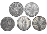 1883 - 1912 Florins Lot (5 Coins) - British Silver Coins - Different Types