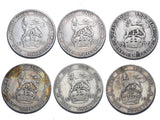 1902 - 1910 Shillings Lot (6 Coins) - Edward VII British Silver Coins