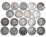 1865 - 1887 Threepences Lot (19 Coins) - Victoria British Silver Coins