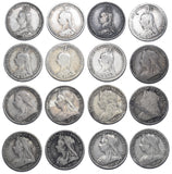 1887 - 1901 Threepences Lot (16 Coins) - Victoria British Silver Coins -Date Run