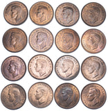 1937 - 1952 High Grade Halfpennies Lot (16 Coins) - British Bronze Coins