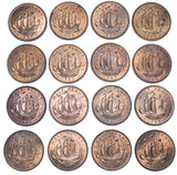 1937 - 1952 High Grade Halfpennies Lot (16 Coins) - British Bronze Coins