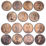 1953 - 1970 High Grade Halfpennies Lot (15 Coins) - British Bronze Coins