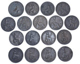 1799 - 1837 Farthings Lot (17 Coins) - British Copper Coins - All Different