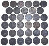 1860 - 1901 Farthings Lot (35 Coins) - British Bronze Coins - All Different