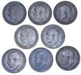 1911 - 1918 High Grade Farthings Lot (8 Coins) - George V British Bronze Coins
