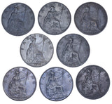 1911 - 1918 High Grade Farthings Lot (8 Coins) - George V British Bronze Coins