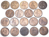 1918 - 1936 High Grade Farthings Lot (19 Coins) - George V British Bronze Coins