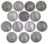 1836 - 1855 Groats Lot (14 Coins) - Victoria British Silver Coins -All Different
