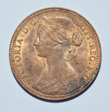 1860 Penny (BB/TB Mule F8) - Victoria British Bronze Coin - Very Nice