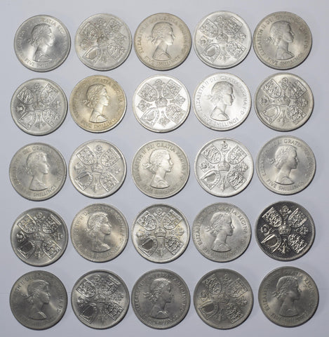 1960 Crowns Lot (25 Coins) - Elizabeth II British Coins - High Grades