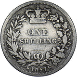 1857 Shilling (Italic 57) - Victoria British Silver Coin