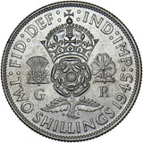 1945 Florin - George VI British Silver Coin - Superb