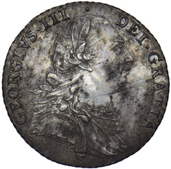 1787 SHILLING - GEORGE III BRITISH SILVER COIN - VERY NICE