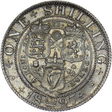 1897 Shilling - Victoria British Silver Coin - Superb