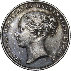 1859 Shilling - Victoria British Silver Coin - Very Nice