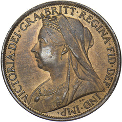 1901 Penny - Victoria British Bronze Coin - Very Nice