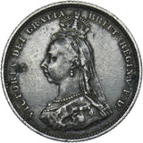 1887 Shilling (Rare Dies 1A) - Victoria British Silver Coin - Nice