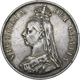 1890 Double Florin - Victoria British Silver Coin - Nice