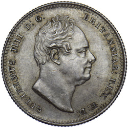1836 SHILLING - WILLIAM IV BRITISH SILVER COIN - SUPERB