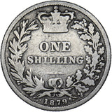 1879 Shilling (Very Rare 3rd Head No DN) - Victoria British Silver Coin