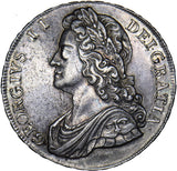 1741 Crown - George II British Silver Coin - Very Nice