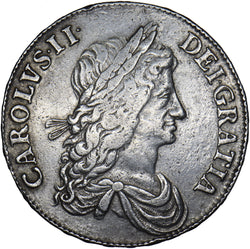 1663 Crown - Charles II British Silver Coin - Nice